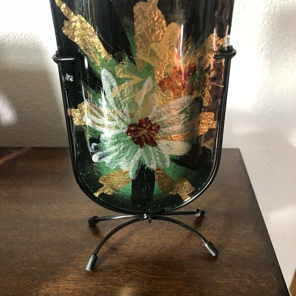 Jasmine Art Fused Glass Floral U Vase — Elegant Pocket Vase Flower Centerpiece - Picture 5 of 6